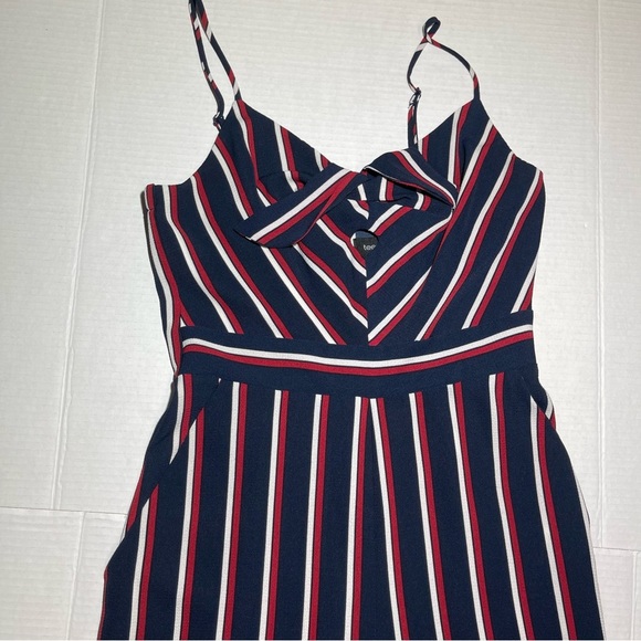 Teeze Me Red, White & Blue Striped Jumpsuit Size 5/6 - Picture 6 of 13